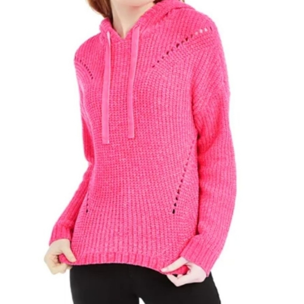 Hot Pink NEW Chenille Hoodie Sweater XL